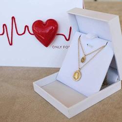 Layered Charm Necklace | Designer Brand Quality | Modern Versatile Boho Coin Design | 14k Real Gold Plated Luxury Jewelry | Valentines Day Gift for Girlfriend Wife Mother
