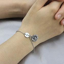 Joycuff Sunflower Bracelets for Women Teen Girls Daughter Best Friend Youre My Sunshine Initial Jewelry Birthday Gifts for Her