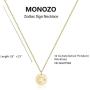 MONOZO Zodiac Necklace for Women, 14K Gold Filled CZ 12 Constellation Pendant Necklace Minimalist Zodiac Sign Necklaces Astrology Disc Necklace Jewelry Gifts for Girls