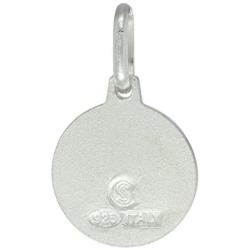 Dainty Sterling Silver St Jude Medal Necklace 1/2 inch Round Italy 0.8mm Chain