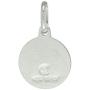 Dainty Sterling Silver St Jude Medal Necklace 1/2 inch Round Italy 0.8mm Chain
