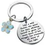 FUSTMW Wildflower Keychain Inspiration Gifts Wildflower Jewelry for Like a Wild Flower Allowing Herself to Grow Knew of Her Light