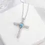 Birthday Gifts for Her Sterling Silver March April Birthstone Aquamarine Simulated Diamond Pearl Garnet Amethyst Necklace Love Heart Pendant Jewelry