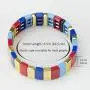 Allzedream Enamel Bracelets Stretch Bangle Colorful Tile Beads Elastic Stackable Colorblock Bracelet Allzedream Enamel Bracelets Stretch Bangle Colorful Tile Beads Elastic Stackable Colorblock Bracelet