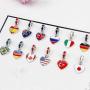 Ochoos Popular European Beads Country Flag Pendant Charms Fit Original Bracelets Heart Shape Big Hole National Pendants DIY Jewelry New - (Color: Australia)