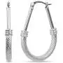 LeCalla Sterling Silver Jewelry Italian Design Drop Shape Hoop Earrings for Women