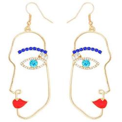 Abstract Face Dangle Earrings Women Face Contour Fashion Jewelry for Women Girls