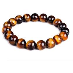 NA Premium Hand Crafted Natural Stone Tiger Eye Bracelet Beads 10MM