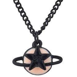 Lux Accessories Enamel Planet Saturn Star BFF Best Friend Necklaces (2pcs)