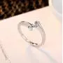 COLORFUL BLING Fashion Silver Plated White Cubic Zirconia Open Adjustable Ring
