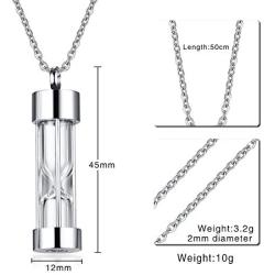 VNOX Memorial Jewellery Stainless Steel Glass Hourglass Shapes Urn Cremation Pendant Necklace,Gold Plated