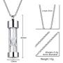 VNOX Memorial Jewellery Stainless Steel Glass Hourglass Shapes Urn Cremation Pendant Necklace,Gold Plated
