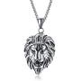 VNOX Stainless Steel Lion Head Pendant Necklace
