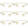 Finrezio 6 PCS Leaf Bangle Bracelets for Women Girls Simple Cuffs Sister Bridesmaid Bracelets for Bridal Wedding Jewelry Stretch, 3 Colors