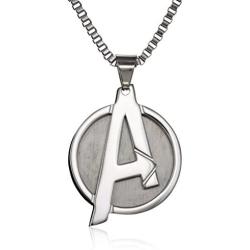 Marvel Comics Unisex ''A'' Logo Avengers Stainless Steel Chain Pendant Necklace, 24''