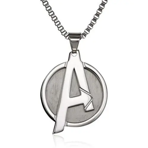 Marvel Comics Unisex ''A'' Logo Avengers Stainless Steel Chain Pendant Necklace, 24'' Marvel Comics Unisex ''A'' Logo Avengers Stainless Steel Chain Pendant Necklace, 24''