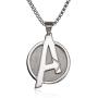 Marvel Comics Unisex ''A'' Logo Avengers Stainless Steel Chain Pendant Necklace, 24''