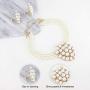 SP Sophia Collection Simulated Floral Pearl Blossom Multi Strand Necklace and Earring Set, Clip On Earring 2 Set