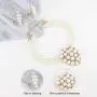 SP Sophia Collection Simulated Floral Pearl Blossom Multi Strand Necklace and Earring Set, Clip On Earring 2 Set