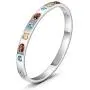 CIUNOFOR Cubic Zirconia Bracelet with 9 Colored Stones for Women Girls Stainless Steel Bangle Silver Rose Gold Plate Tone Wide Band Bracelet CIUNOFOR Cubic Zirconia Bracelet with 9 Colored Stones for Women Girls Stainless Steel Bangle Silver Rose Gold Plate Tone Wide Band Bracelet