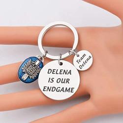 CENWA Delena/Stelena is Our Endgame Keychain Vampire Fans Gift Halloween Jewelry