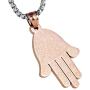 HZMAN Stainless Steel Egyptian Eye Fatima Hamsa Hand Pendant Necklace Success and Protection Lucky