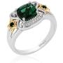 Jewelili Enchanted Disney Fine Jewelry Yellow Gold Over Sterling Silver Diamond Accent & Rainforest Topaz Tinker Bell Star Ring.