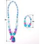 Unicorn Rainbow Jewelry Sets,Toddler Girls Unicorn Necklace Bracelet,Little Girls Chunky Bubblegum Beads Necklace(Blue)