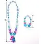 Unicorn Rainbow Jewelry Sets,Toddler Girls Unicorn Necklace Bracelet,Little Girls Chunky Bubblegum Beads Necklace(Blue)