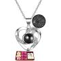 MayNest I Love You Necklace 100 Languages 925 Sterling Silver Chain Romantic Best Gifts For Girlfriend Women Mom Her Birthday Valentines Day Personalized Projection Jewelry