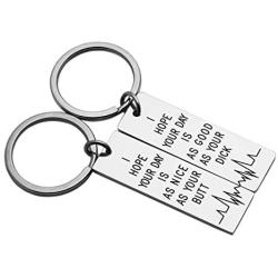 Meibai 2Pcs His and Her Couples Keychains Set Personalized Couples Gift Valentines Birthday Gift for Boyfriend Girlfriend