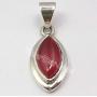 SilverStarJewel 925 Sterling Silver Marquise Cabochon Carnelian Pendant 1'' New Art