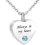 SexyMandala Always in My Heart Cremation Jewelry 12 Birthstones Urn Necklaces for Ashes Memorial Ashes Holder with Fill Kit
