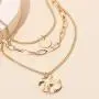 Gold Layered Pendant Long Necklace - 14K Gold Plated Handmade 3 Layer Choker Necklace Chain Pendant Costume Jewelry for Women Girl Gold Layered Pendant Long Necklace - 14K Gold Plated Handmade 3 Layer Choker Necklace Chain Pendant Costume Jewelry for Women Girl