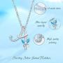 EUDORA Sterling Silver Necklace 26 Letters Alphabet Personalized Charm Pendant with 18inch O-Ring Chain