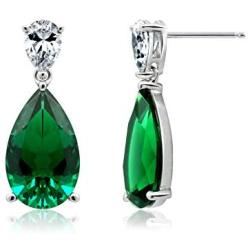 KIERA COUTURE Emerald Pear Drop Earring