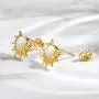 AllenCOCO White Opal Adorned Sunburst Stud Earrings 925 Solid Sterling Silver Post 14k Gold Plated Jewelry for Women AllenCOCO White Opal Adorned Sunburst Stud Earrings 925 Solid Sterling Silver Post 14k Gold Plated Jewelry for Women