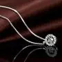 ZowBinBin Necklace Sterling Silver Dancing Cubic Zirconia Pendant Necklace Gifts for Women, Men and Girls