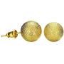 Yves Renaud 6mm Sparkling Gold Plated Frosted Round Ball Stud Earrings - Hypoallergenic Fashion Jewelry for Men, Women, Girls, Teens