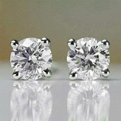 Lab Grown IGI Certified 1/2 Ct Diamond Earrings for Women 10K White Gold HI-SI1-SI2 Quality Made in USA Diamond Solitaire Earrings for Women