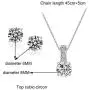 UDORA Cubic Zirconia Necklace Earrings Jewelry Set for Bridal Bridesmaid Wedding Party Prom