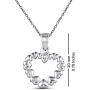 Charmsy Sterling Silver Jewelry Heart Link Pendant with Chain for Teens Girl