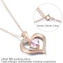 ✦Gifts for Mothers Day✦ Forever Love Heart Necklace Jewelry 18K White Gold/ Rose Gold Plated 925 Sterling Silver Birthstone Pendant Necklace with 5A Cubic Zirconia Birthday Gifts for Women and Girls