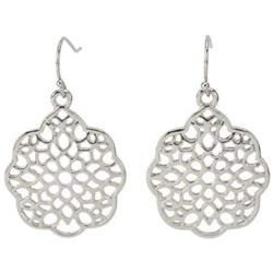 Allison Rose Atelier Womans - Bohemian Drop Earrings - Filigree Cutout Round Shape - worn gold plating Lightweight Dangle Earrings - Fashion Earrings for Woman