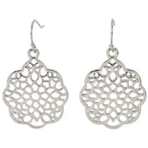 Allison Rose Atelier Womans - Bohemian Drop Earrings - Filigree Cutout Round Shape - worn gold plating Lightweight Dangle Earrings - Fashion Earrings for Woman