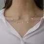 IEFSHINY Dainty Personalized Spaced Name Necklace, 14K Gold Plated Chain Dangle Letter Nameplate Choker Necklace Custom Spaced Letter Necklace with Hanging Name Jewerly Gifts for Women Girls Kids