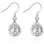 Hollow Ball Round Cage Heart Love Filigree Fish Hook Dangle Drop Earrings for Women Girls Sensitive Ear Fashion Elegant Sterling Silver Plated Lightweight Dangling Hypoallergenic Jewelry Gifts