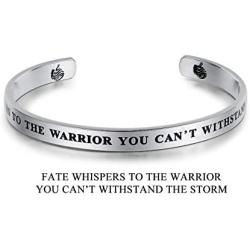 UNY Jewelry Inspirational Quote Fate Whispers to The Warrior You Cant Withstand The Storm. I Am The Storm