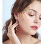 LOYALLOOK 4 Pairs Bohemia Moon and Star Earth Hollow Asymmetric Earrings for Women Crystal Long Drop Dangle Earring Jewelry