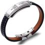 NC Genuine Leather Bracelet for Women Men, Stainless Steel Friendship Teen Girls Bracelets for Couples 12 Constellations Jewelry